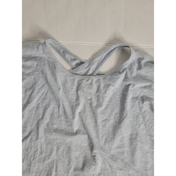 Lululemon Pullover Womens 12/14 Crewneck Semo Open Back Long Sleeves Blue Gray - Picture 2 of 5